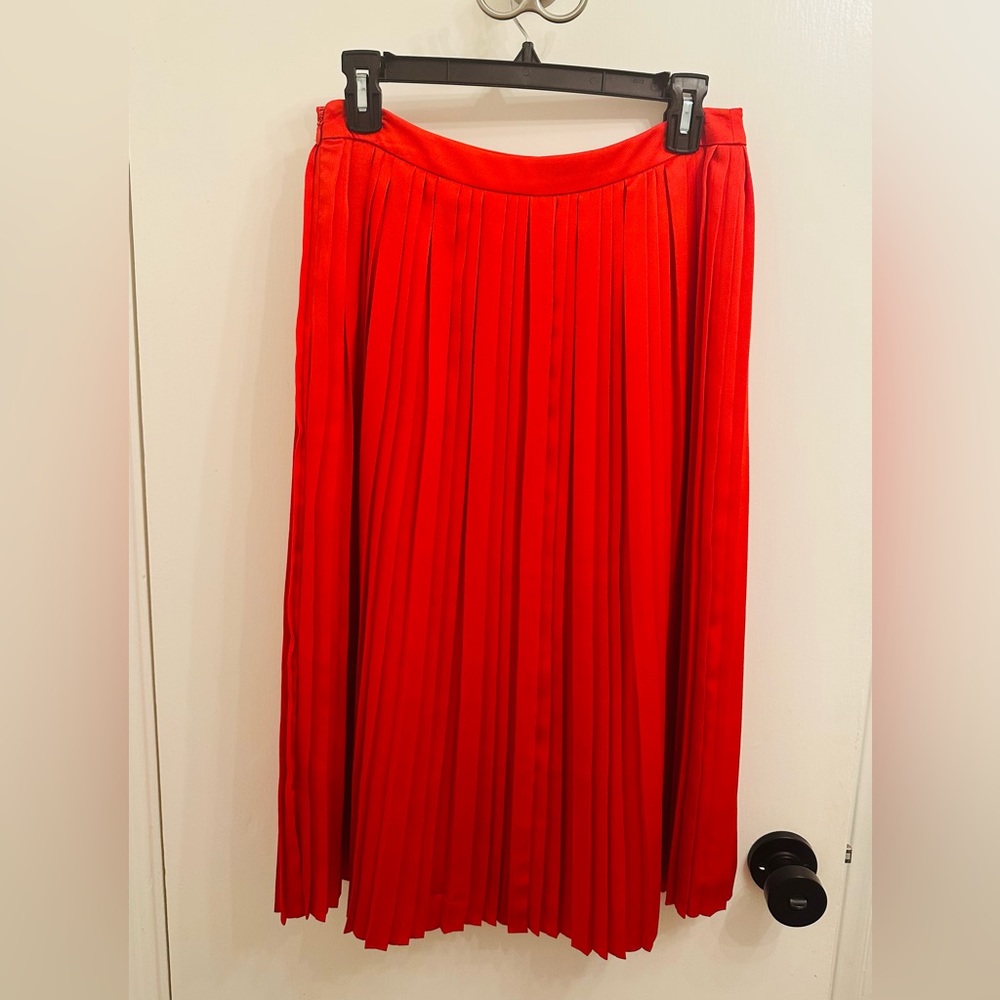 Banana Republic Red Pleated Skirt